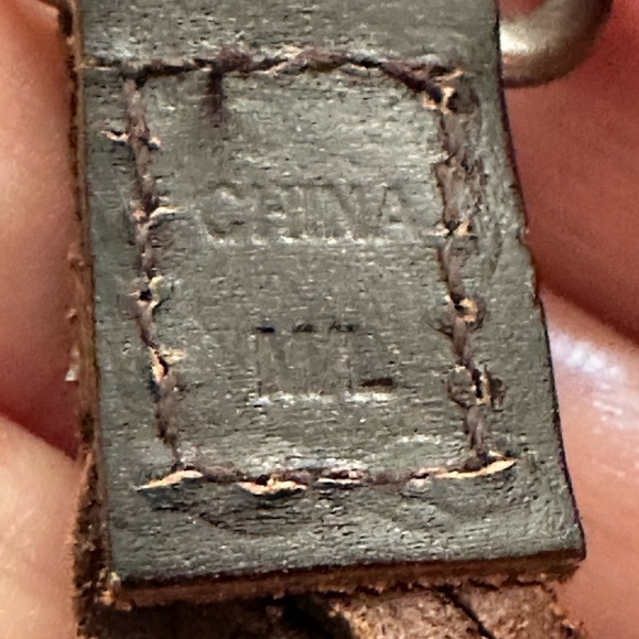 BELT Women Slim Leather Braided Beads & Chain 38-40 Adjustable Brown Hippie Boho - Picture 3 of 11